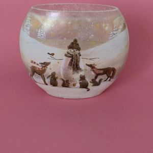 Frosted Glass Winter Scene